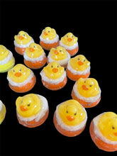 Load image into Gallery viewer, Donut Bath Bomb Orange w/Yellow Duck
